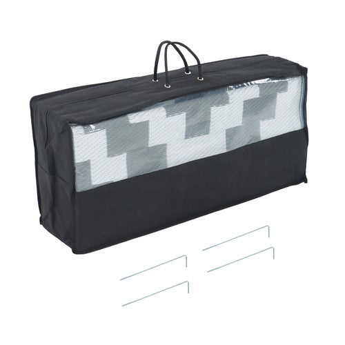 DURAFORCE Gray & White 9x12FT Waterproof Plastic Straw Rug For Camping Outdoor Carpet