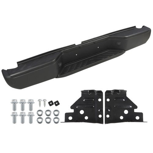 DURAFORCE Black Steel Rear Step Bumper for 2005-2021 for Nissan Frontier no Sensor Holes