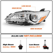 DURAFORCE Projector Headlight Assembly Chrome LH RH for 2015-2017 for Toyota Camry