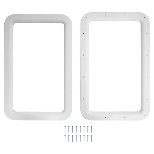 15.7 x 24.8 White RV Entrance Door Window Frame for Camper Trailer