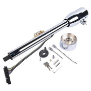 DURAFORCE 28" GM Tilt Manual Chrome Floor Shift Steering Column With Key & 9 Bolt adapter
