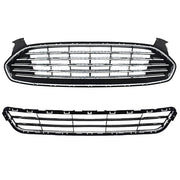 DURAFORCE For Ford Fusion 2013-2016 2pcs Front Upper & Lower Mesh Grille Replacement