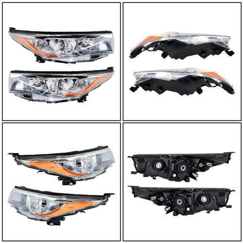 DURAFORCE Driver&Passenger Halogen For 2014-2016 Toyota Highlander Tail Lights+Headlights