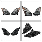 DURAFORCE Headlight Black For Toyota Prius 2006 2007 2008 2009 Headlamp Left+Right Side