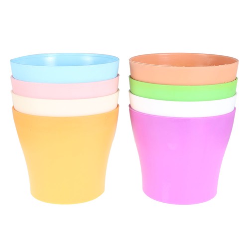 DURAFORCE Plastic Plant Container Colorful Plant Flower Pots Nursery Seedlings 8 × 5.5In