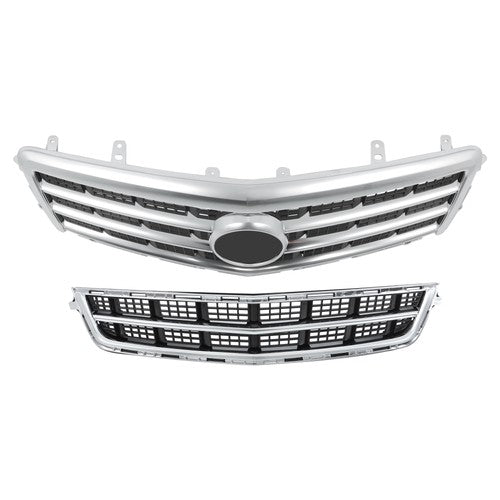 DURAFORCE Fit For Cadillac ATS 2013-2014 Matte Black Front Bumper Grille+Lower Grille