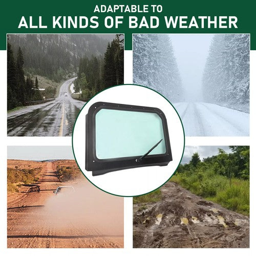 DURAFORCE For 2008-2014 Polaris RZR 570, 800, XP 900 Full Glass Windshield w/ Wiper Black
