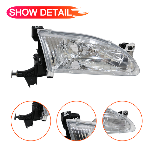 Fit For 1998-2000 Toyota Corolla CE VE LE 1.8L Chrome Headlights Driver Side LH