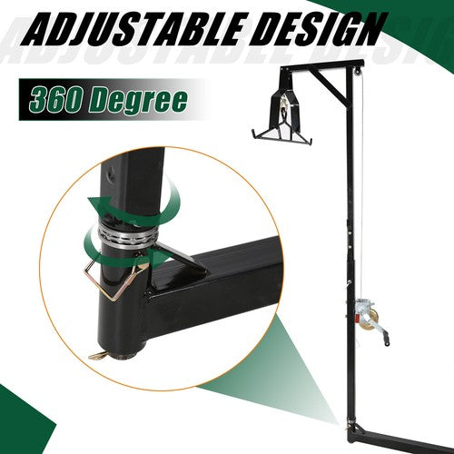 DURAFORCE Truck 2" Hitch Game Hoist 600LB Big Game Hunting Deer Hoist Winch Lift w/Gambrel