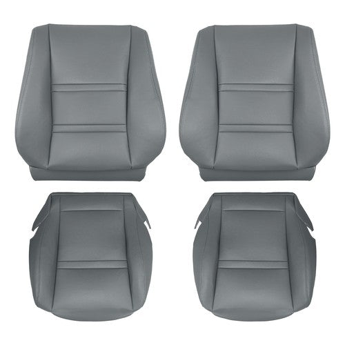DURAFORCE Leather FIT For Toyota Land Cruiser 1990-97 Driver & Passenger Seat Cover Gray