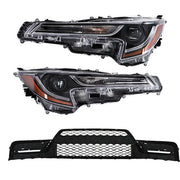 DURAFORCE Front For Toyota Corolla 2023-2024 Pair LED Clear Headlights&Lower Grill Black