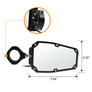 DURAFORCE UTV Rear View Side Mirrors w/ LED Lights For Polaris RZR Fit 1.75"-2" Roll Cage
