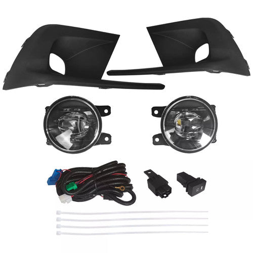 DURAFORCE Upper Lower Grill W/Molding Fog Lights Set Fit For Honda Civic 20222-2023 Front