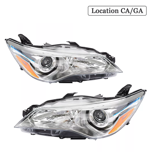 For 2015 2016 2017 Toyota Camry Pair Projector Headlight Assembly Chrome LH RH