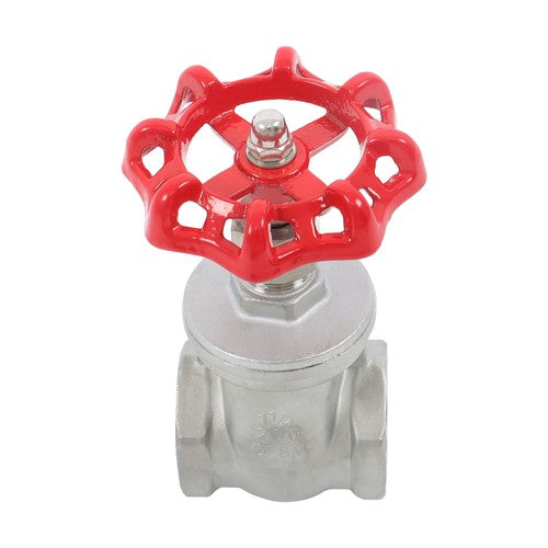 DURAFORCE Stainless Steel Gate Valve 1-1/2" NPT Female Rotary Sluice Valve With Wheel Hand