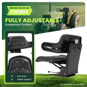 DURAFORCE Tractor Suspension Seat Adjustable Forklift Seat Waterproof Seat Mower Digger