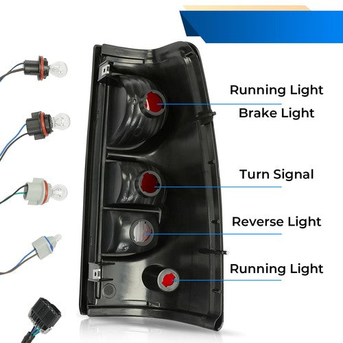 Rear Brake Tail Lights for Chevy Silverado 1500 2500 3500 HD 2003 2006 with Bulb