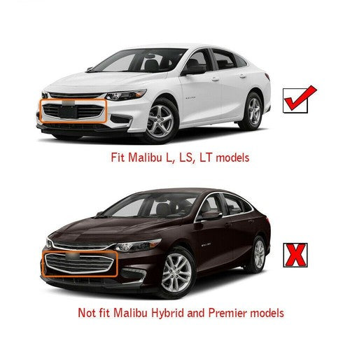 DURAFORCE New Honeycomb Grill Front Bumper Upper&Lower Grille For Chevy Malibu 2016-2018