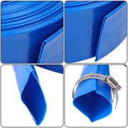 DURAFORCE 2" x 50FT Irrigation Discharge PVC Hose with Two Hose Collets For Swimming Pool
