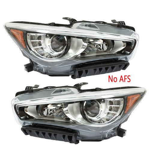 DURAFORCE Pair Projector For Infiniti Q50 2014-2017 Passenger+Driver Side Clear Headlights