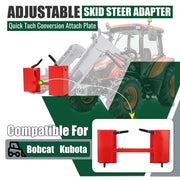 DURAFORCE 4000lb Skid Steer Quick Tach Conversion Adapter Attach w/ Adjustable Cross Brace