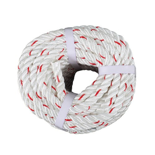 DURAFORCE 1/2 'X 120'High Strength Braided Rope Breaking Strength 1160 Pounds White Red