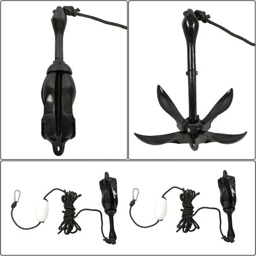 DURAFORCE 2-Pack Black Folding 7.05LB Fits For Grapnel Boat Kayak Marine Anchor Set