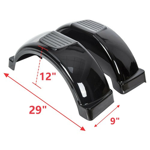 DURAFORCE Plastic Trailer Fenders Fits Single-axle Trailers w/ 13" Diameter Wheels LH & RH