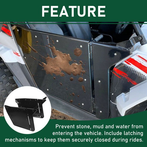 DURAFORCE Black Left Right 2 Full Swing Open Doors Aluminum Kit For 09-22 Polaris RZR 170