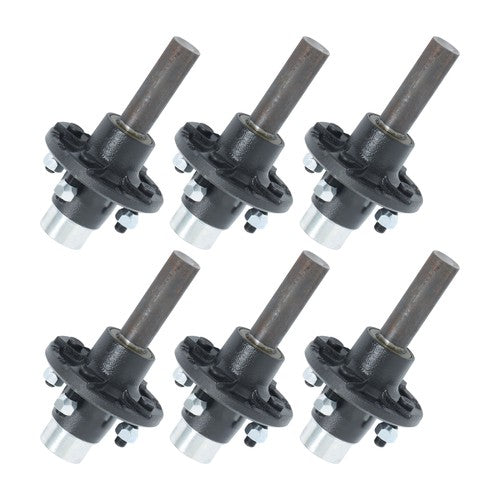 DURAFORCE 6PCS Trailer Axle Kit w/ 4 on 4" Bolt Idler 1" Hub & Round BT8 Spindle L44643