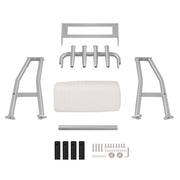 DURAFORCE 29in Aluminium White Boat T Top Leaning Post Seat S Size Long Cushion Universal
