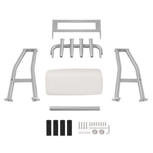 DURAFORCE 29in Aluminium White Boat T Top Leaning Post Seat S Size Long Cushion Universal