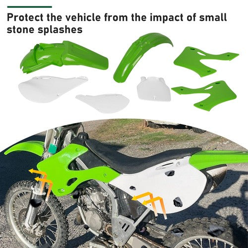 DURAFORCE 7PCS Plastic Kit Restyle Fairing BodyWork Set For KAWASAKI KX125 KX250 1999-2002