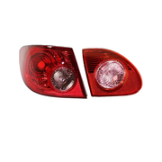 DURAFORCE Outer Inner Tail Lights Driver Side for 2003-2008 for Toyota Corolla Clear Lens