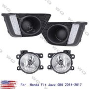 DURAFORCE LED DRL Driving Fog Lights Lamps Upper Grille Grill for 2015-2017 Honda Fit Jazz