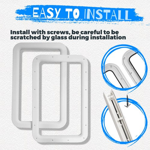 15.7 x 24.8 White RV Entrance Door Window Frame for Camper Trailer
