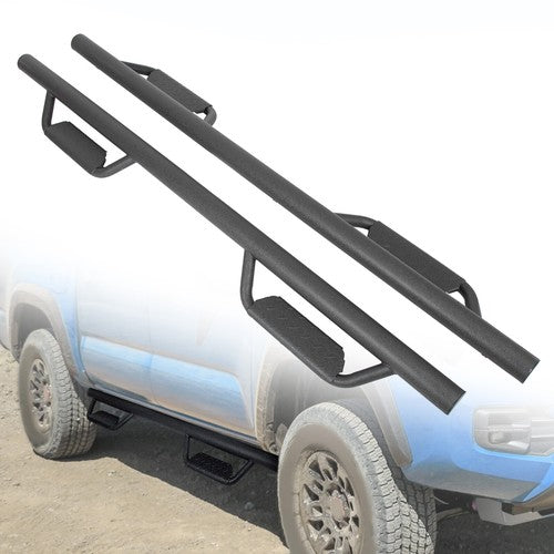 DURAFORCE Running Boards For Toyota Tacoma 2005-2023 Double Cab Black Side Steps Nerf Bar