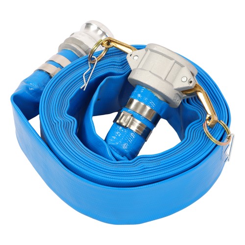 DURAFORCE For Pool 1-1/2" x 25ft PVC Irrigation Discharge Hose With Aluminum Connectors