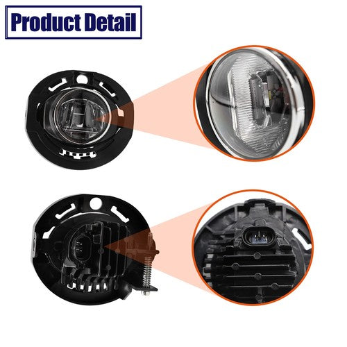 LED Fog Lights For 2014-2021 Jeep Grand Cherokee Compatible Front Lamps Assembly