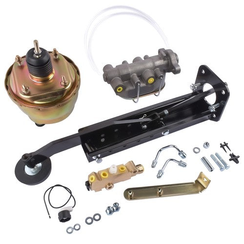 DURAFORCE Universal 7" Dual Booster w/ 1" Bore Master Cylinder Disc Drum Prop. Valve Kit