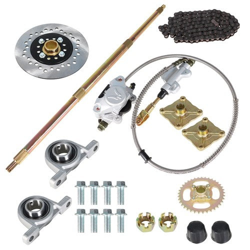 DURAFORCE For Go Kart Rear Live Axle Kit, Brake Assembly,Sprocket & Hub,Hub Drift Trike