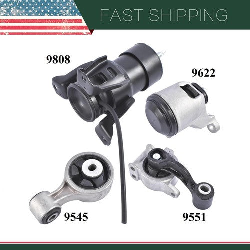 DURAFORCE 4PCS Motor Mount Torque Strut Mount for Nissan Altima 2007-12 Maxima 3.5L 09-14