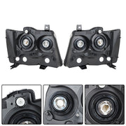 DURAFORCE Headlights Chrome New For Chevy Avalanche/Suburban/Tahoe 2007-2014 Halogen Pair
