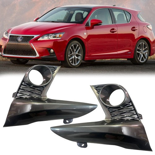DURAFORCE Pair For 2014-2017 Lexus CT200h F-Sport LED Bumper Fog Light Lamps Cover Bezel