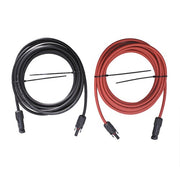 DURAFORCE 1 Pair 12AWG Black + Red Solar Panel Extension Cable Wire Connector