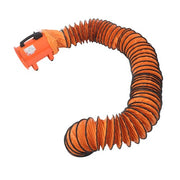 DURAFORCE Steel Portable Blower 180W 900CFM 3450RPM 8 Inch 33ft Ducting Orange