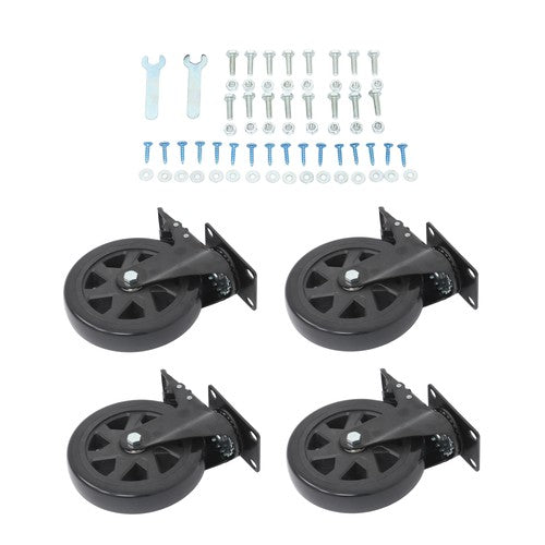 DURAFORCE 4 × 6" Heavy Duty Caster 360° steering Black W/Brake Quiet, Smooth