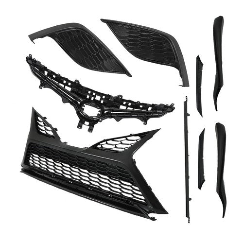 DURAFORCE Plastic For Toyota Camry SE 2021 2022 2023 Front Grille Trim Fog Light Bezel Set