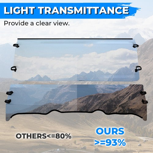 Plastic Clear Full Size Front Windshield For Polaris Ranger XP 500 800 2009-2024
