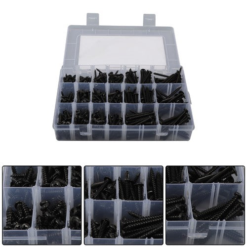 DURAFORCE 485Pcs Flat,Truss,Phillips Round Head wood screws W/20 Screw Size #6, #8, #10